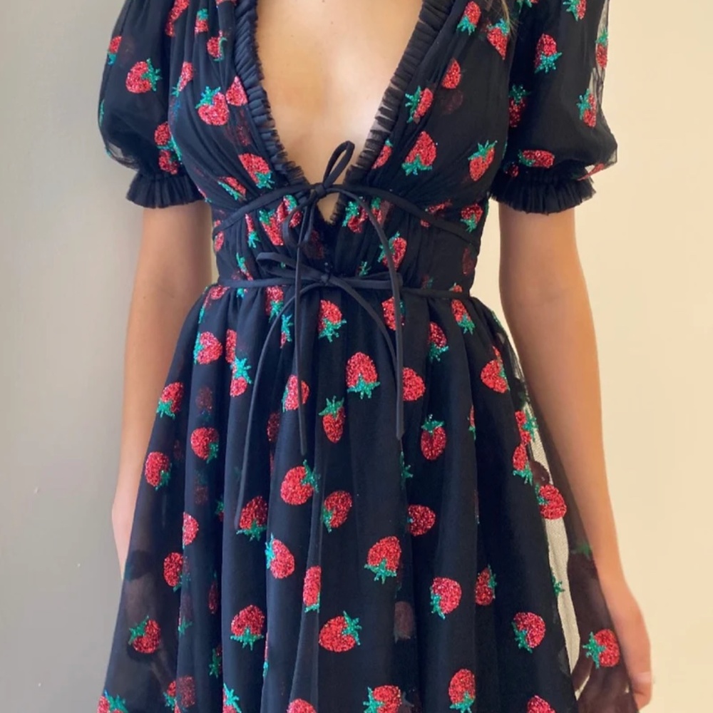 Lirika Matoshi Strawberry Dress in Black New